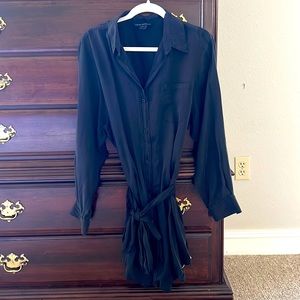 French Connection Silk Cotton Belted Shirtdress